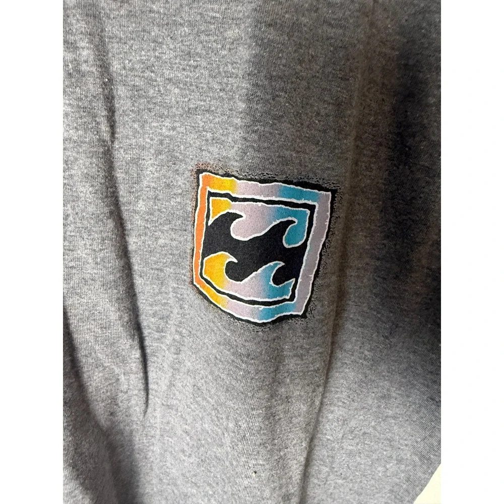 Billabong Gray Wave Logo Long‎ Sleeve T Shirt Boys M Casual